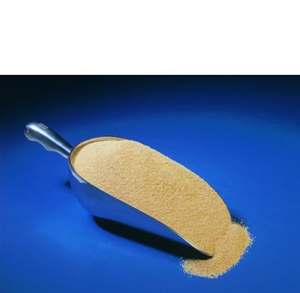 Scoop of DPS peptide feed ingredient